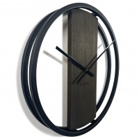 Dubové hodiny Loft Round kovové 50cm, z231 wenge